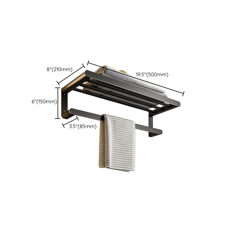 Lisslune | Modern Bathroom Accessory Set Black Towel Bar Bathroom Shelf Bathroom Accessory Set