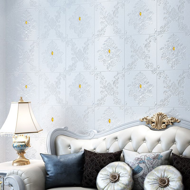 Lisslune | Glam Style Foam Wall Panel Living Room 3D Embossed Waterproof Wall Panel
