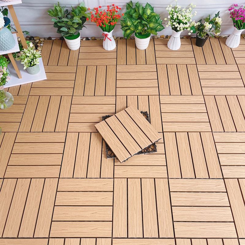 Lisslune | Waterproof Decking Board Strips Composite Square Outdoor Decking Tile Terrace