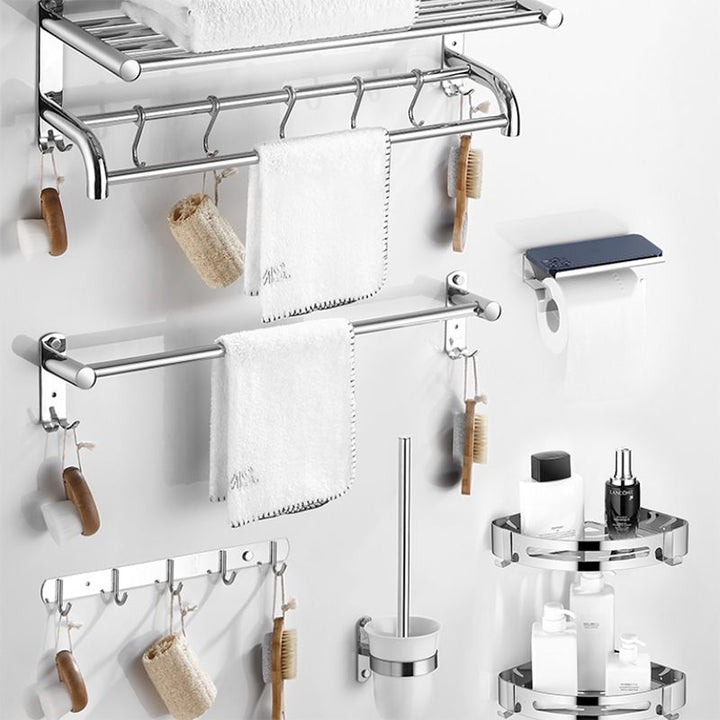 Lisslune | Modern Bathroom Accessory Set Stainless Steel Bathroom Shelf Bathroom Set