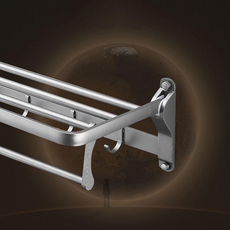 Lisslune | Gray 6/7-piece modern bathroom accessory set bathroom shelf/towel hooks/towel bar included