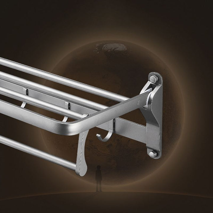 Lisslune | Gray 6/7-piece modern bathroom accessory set bathroom shelf/towel hooks/towel bar included