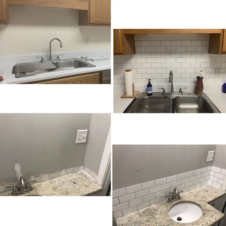 Lisslune | Plastic Peel & Stick Subway Tile Square Peel and Stick Back Wall Tile