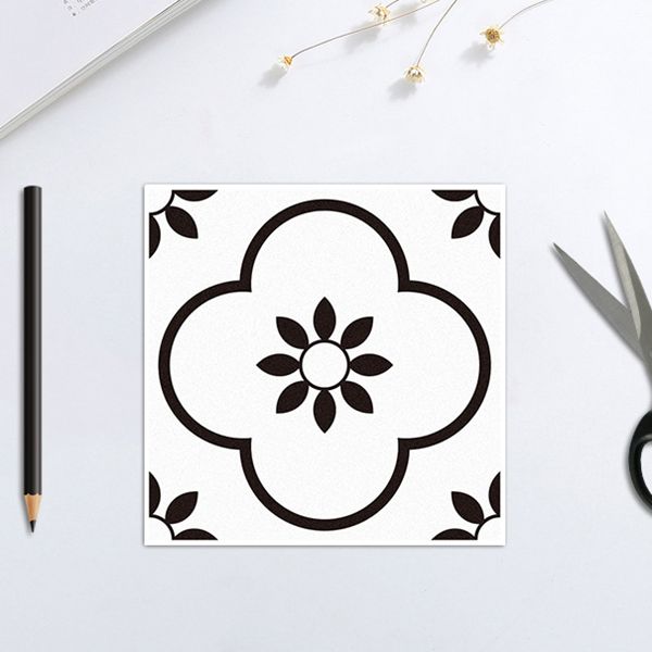 Lisslune | Plastic Peel & Stick Tile Square Print Field Tile for Kitchen and Bathroom