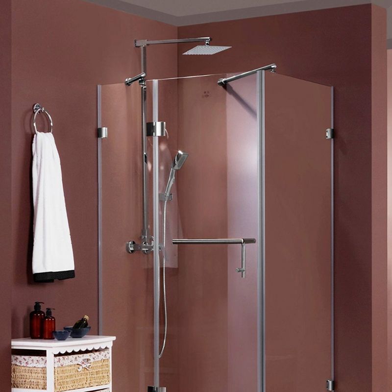 Lisslune | Contemporary Shower Combo Fixed Shower Head Stainless Steel Wall Mounted Square Shower Head