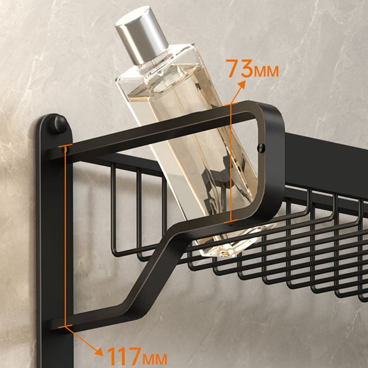 Lisslune | Modern Bathroom Set Matte Black Bathroom Shelf Towel Rack Bathroom Accessories Set