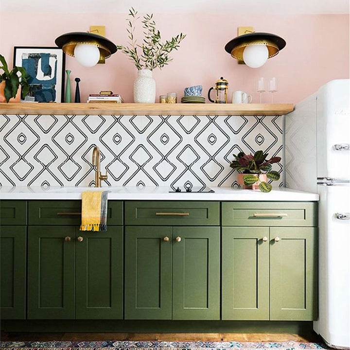Lisslune | Waterproof PVC Tile Singular Peel & Stick Tile for Kitchen Splashback Wall