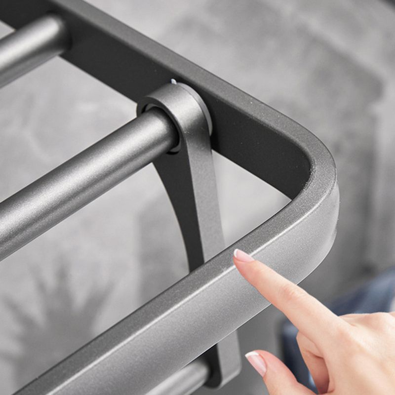 Lisslune | Gray 6/7-piece modern bathroom accessory set bathroom shelf/towel hooks/towel bar included