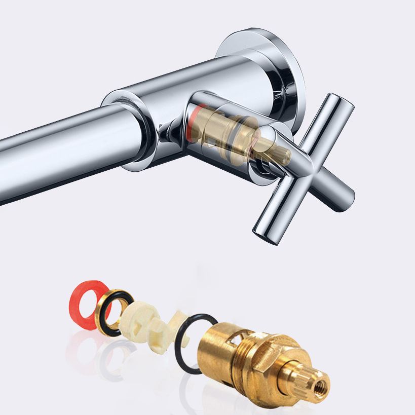 Lisslune | Glam Wall-mounted Bathroom Faucet Copper Single Handle Low Arc Faucet for Bathroom