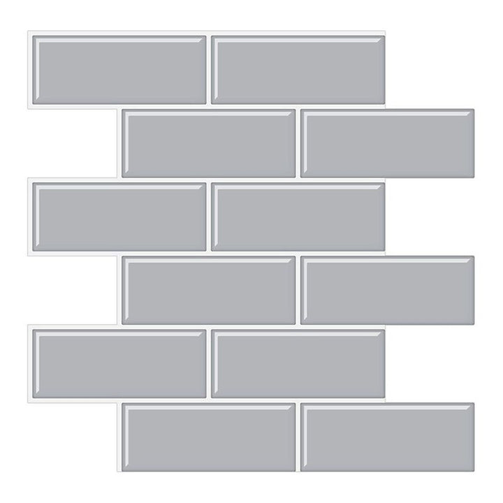 Lisslune | Tile Peel & Stick Rectangle Waterproof Solid Plastic Peel & Stick Subway Tile for Shower