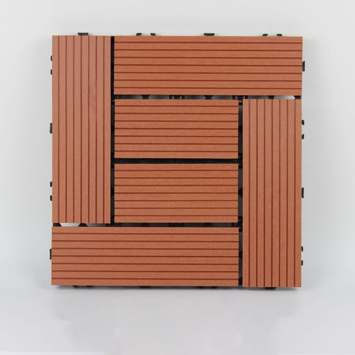 Lisslune | 30 cm x 30 cm Square PVC Terrace Tiles Snap Installation Outdoor Floor Tiles