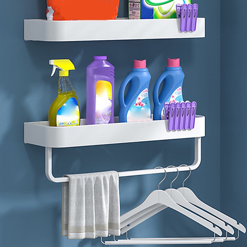 Lisslune | White 2-piece Bathroom Hardware Modern Bathroom Accessories Set, Bathroom Shelf