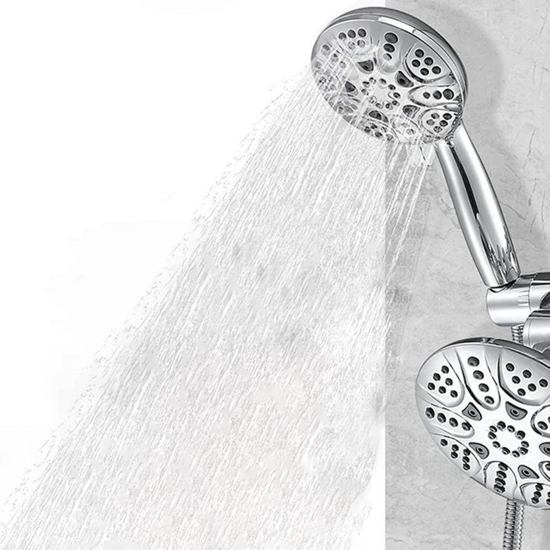 Lisslune | Contemporary Shower Combo Dual Shower Head Chrome Ceiling Mounted Round Shower Head