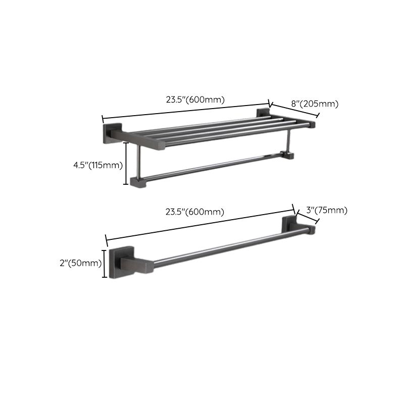 Lisslune | Contemporary bathroom accessories single piece or in a set made of gray metal