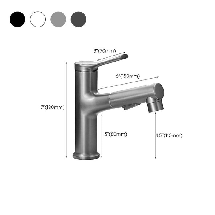 Lisslune | Contemporary Vessel Faucet Copper Single Handle Low Arc Pull Down Vessel Faucet for Home