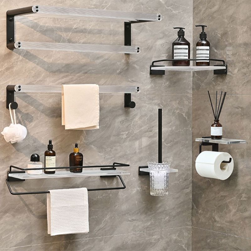 Lisslune | Modern Bathroom Accessories Set Black Towel Bar Bathroom Shelf Bathroom Fittings Set