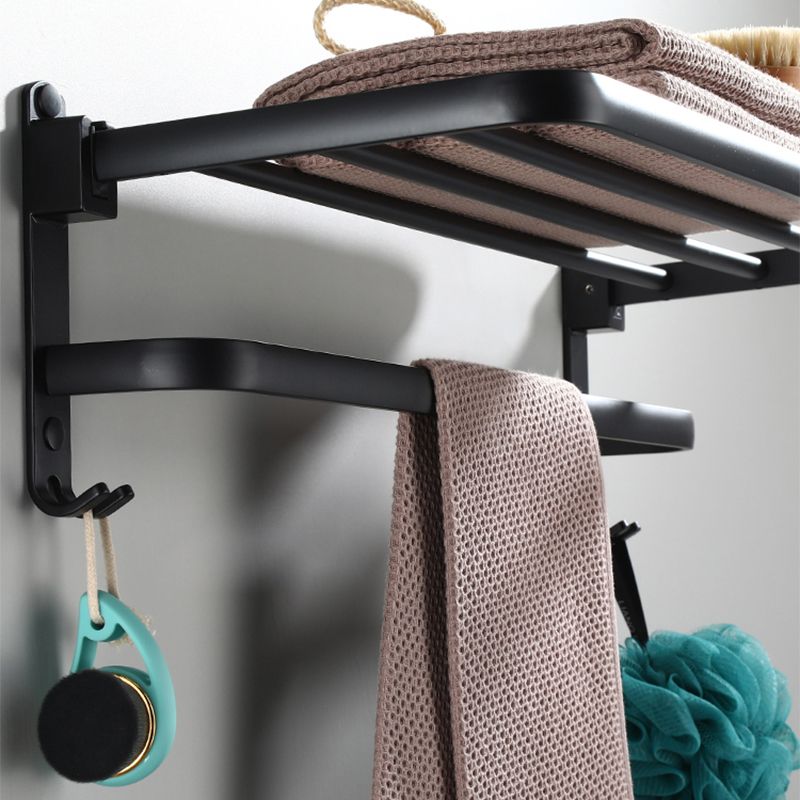 Lisslune | Contemporary Bathroom Accessory Set Black Surface Bathrobe Hook/Towel Ring Bar