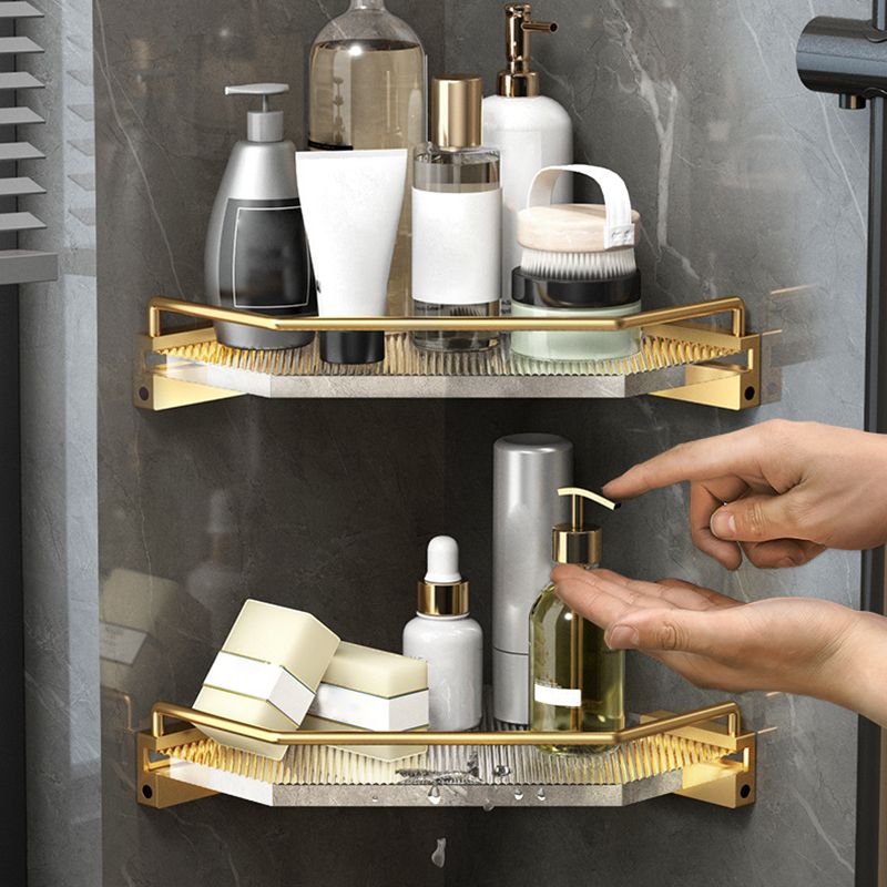 Lisslune | Bathroom Accessories Set in Gold Metal and Acrylic Bathroom Accessories Set