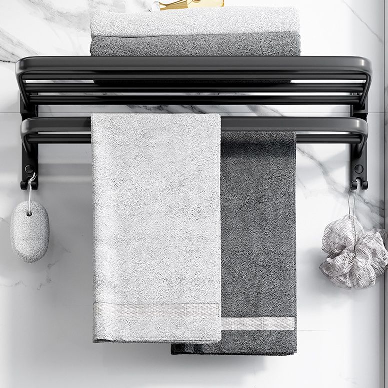 Lisslune | Modern Aluminum Bathroom Accessory Set Matte Black Bathroom Shelf/Towel Holder/Paper Holder