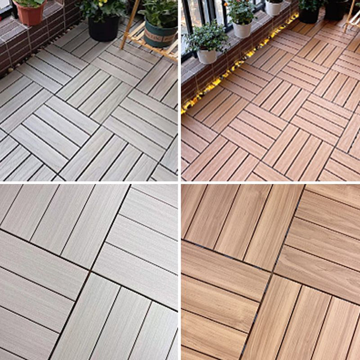 Lisslune | Square Engineer Wooden Floor Water Repellent Smooth Tile for Patio Garden