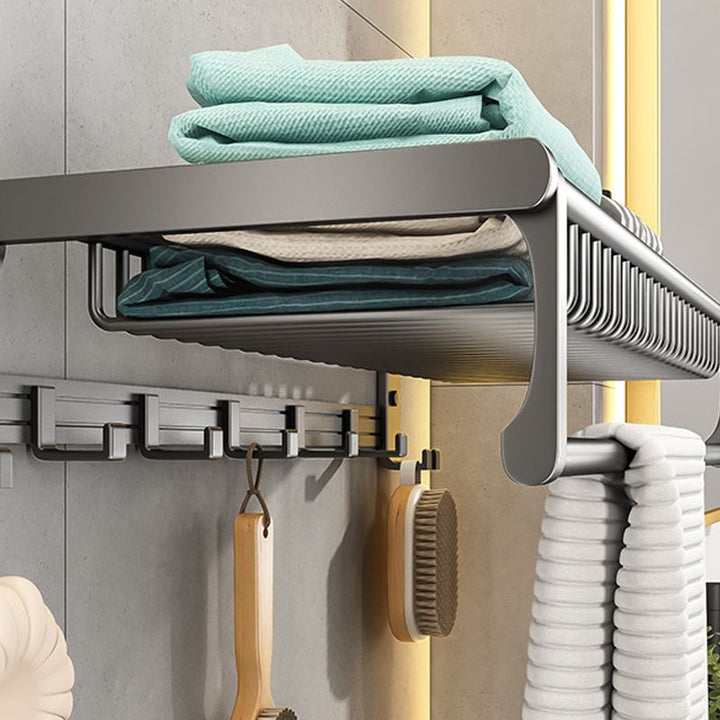 Lisslune | Gray bathroom accessories as a single item or as a set with towel holder/bathroom shelf/robe hooks