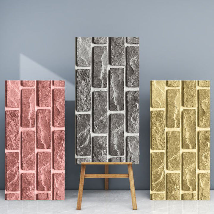 Lisslune | Industrial Wall Ceiling 3D Artificial Brick Living Room Peel and Stick Covering (5-Pack)