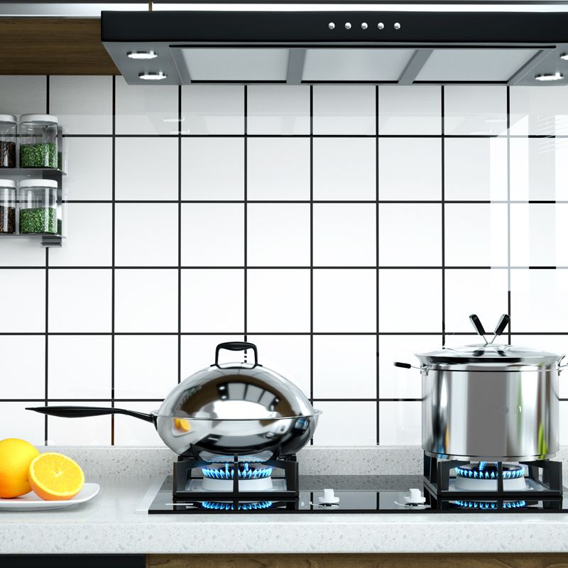 Lisslune | Modern Peel & Stick Field Tiles Plastic Rectangular Grid 5-Pack Wallpaper for the Kitchen