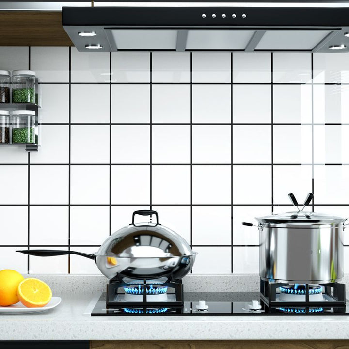 Lisslune | Modern Peel & Stick Field Tiles Plastic Rectangular Grid 5-Pack Wallpaper for the Kitchen
