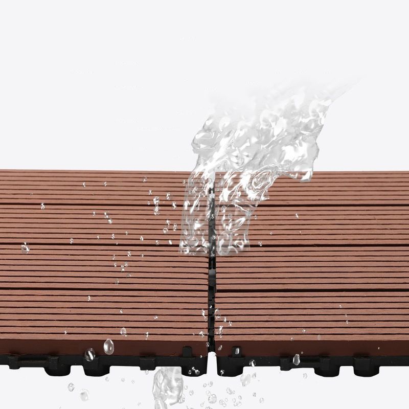 Lisslune | Composite Plank Tiles Striped Pattern Square Deck Flooring Outdoor Patio