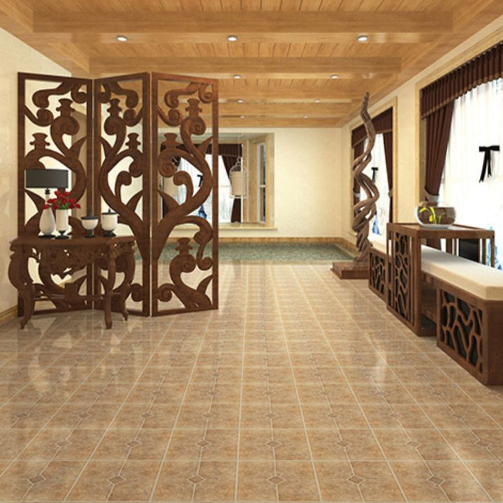 Lisslune | Smooth PVC Flooring Peel and Stick Waterproof Square Vinyl Flooring