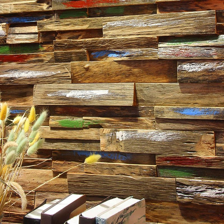 Lisslune | Wall cladding wood shiplap mosaic modern interior wall cladding