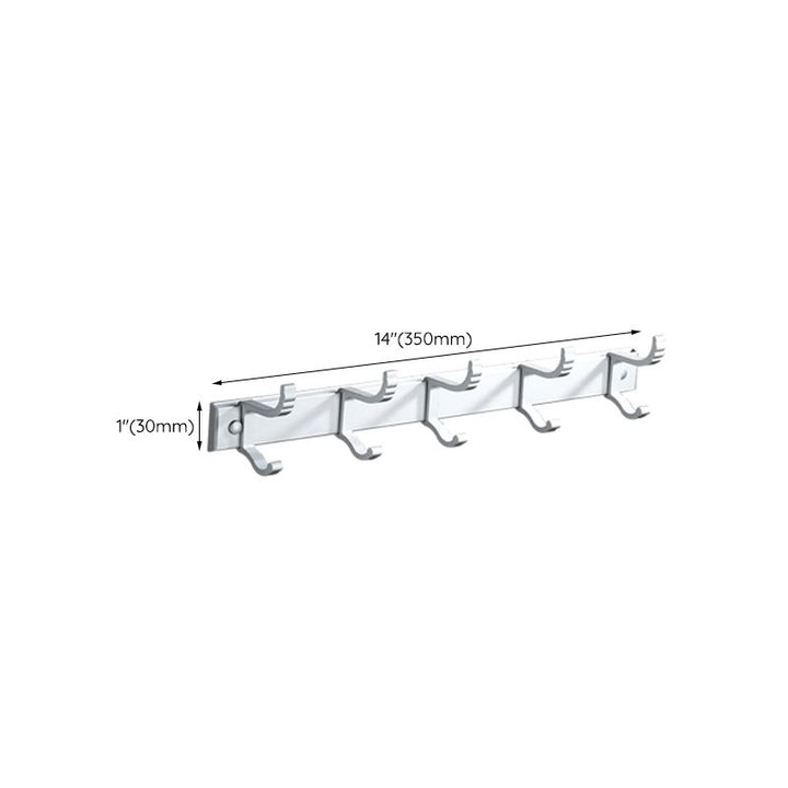 Lisslune | Silver Modern Bathroom Accessory Set with Bath Shelf/Towel Holder & Bathrobe Hook