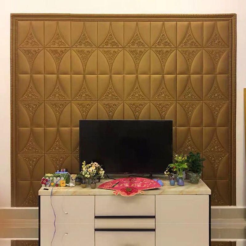 Lisslune | Modern Style Plastic Wall Panel Living Room Peel and Stick 3D Wall Covering