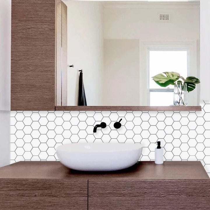 Lisslune | Modern Peel-and-Stick Wall PVC Hexagon Peel-and-Stick Tile