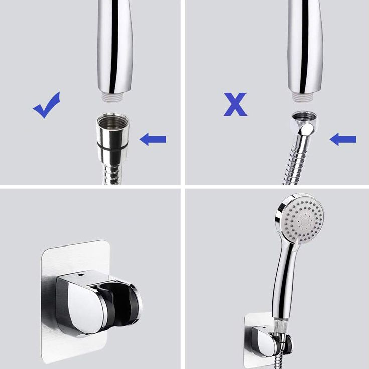 Lisslune | Modern Dual Shower Head Square High Arc Shower Head Combination in Silver