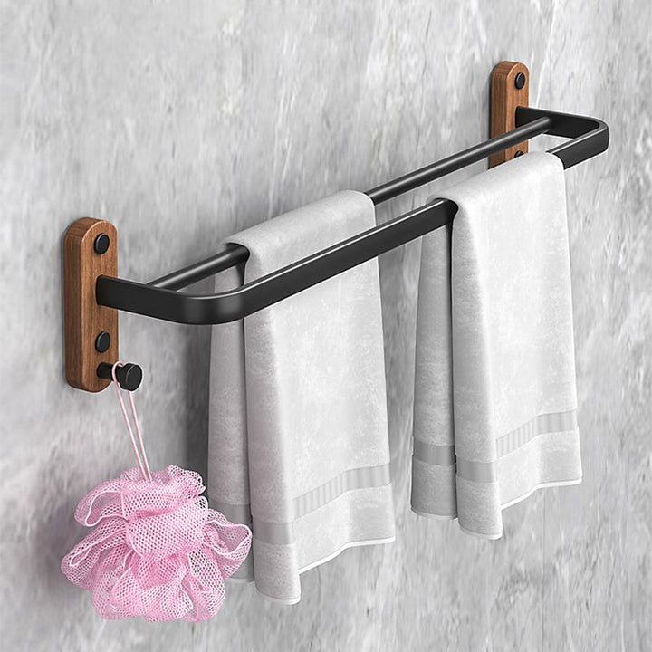Lisslune | Metal and wood bathroom accessories as a single piece or as a set without drilling