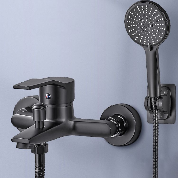 Lisslune | Wall-mounted fixed bathtub faucet lever handle with hand shower