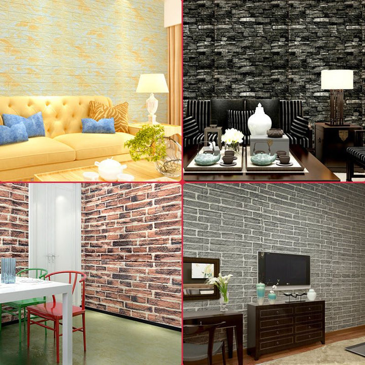 Lisslune | Farmhouse Wall Panel 3D Brick Bedroom and Living Room Wall Panels Set of 2