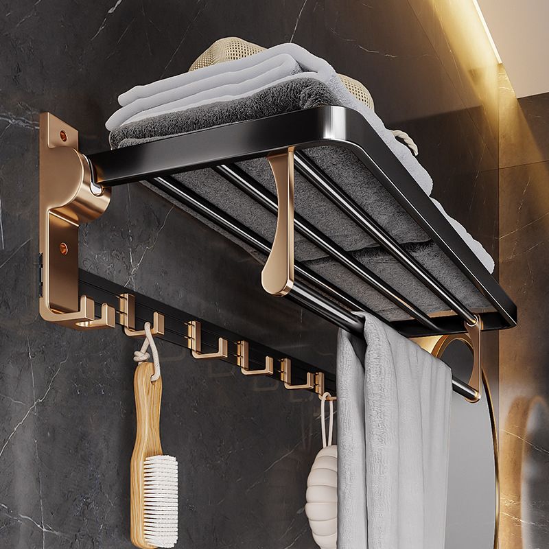 Lisslune | Black and Brass Bathroom Hardware Set Modern Stainless Steel Bathroom Shelf/Towel Holder/Paper Holder