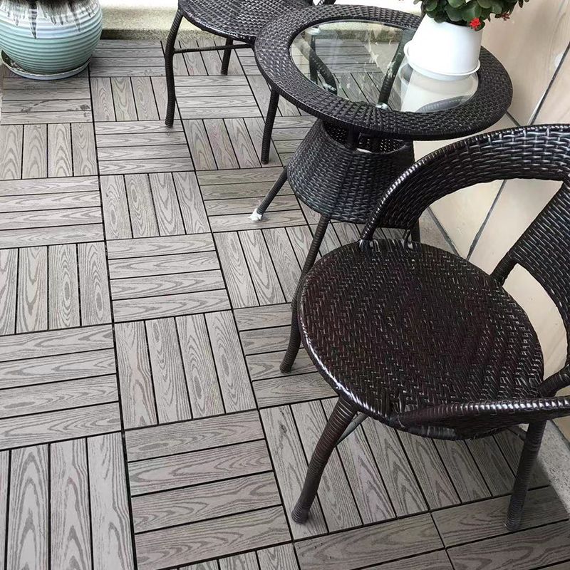 Lisslune | 30 cm x 30 cm Square PVC Terrace Tiles Snap Installation Outdoor Floor Tiles