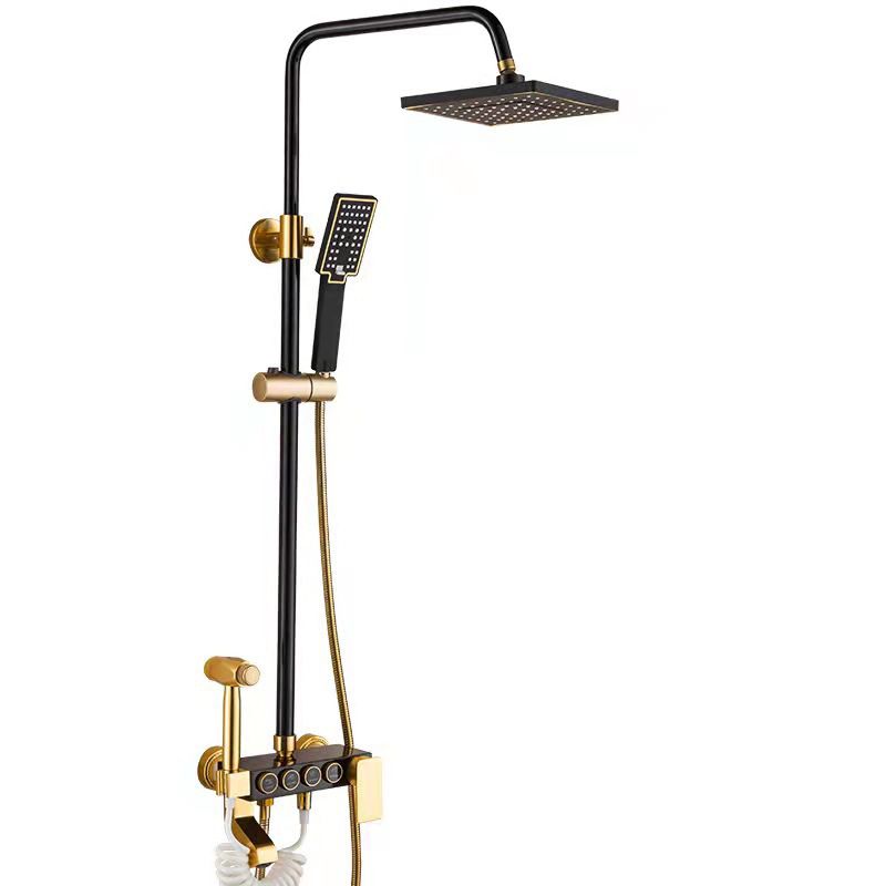 Lisslune | Modern adjustable swivel shower head metal shower fixture on the wall