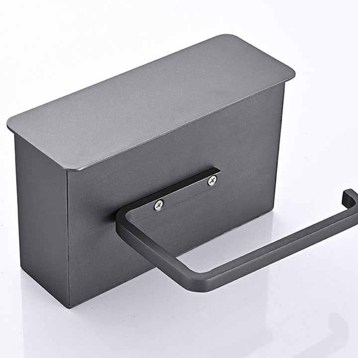 Lisslune | 2-piece stainless steel classic bathroom accessory set black & chrome paper holder