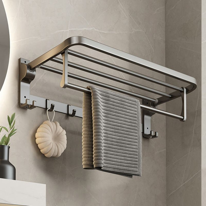 Lisslune | Contemporary Bathroom Accessory Set Grey Aluminum Bathroom Accessory Kit