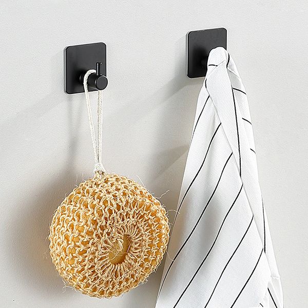 Lisslune | Modern Bathroom Hardware Set made of Stainless Steel Brushed Chrome Towel Bar/Ring & Bathrobe Hook