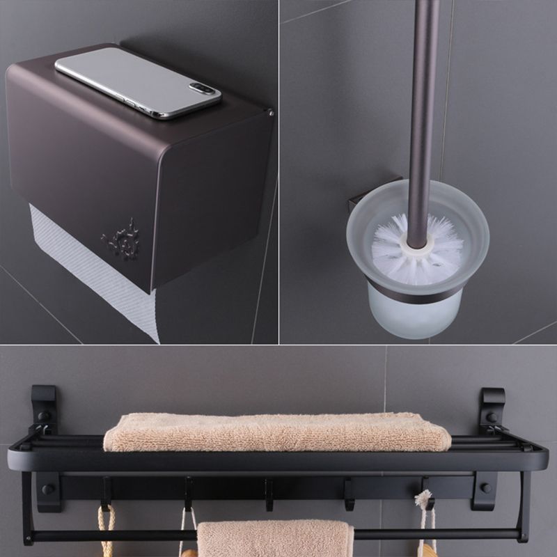 Lisslune | 6-piece modern bathroom hardware set made of aluminum with towel holder/paper holder