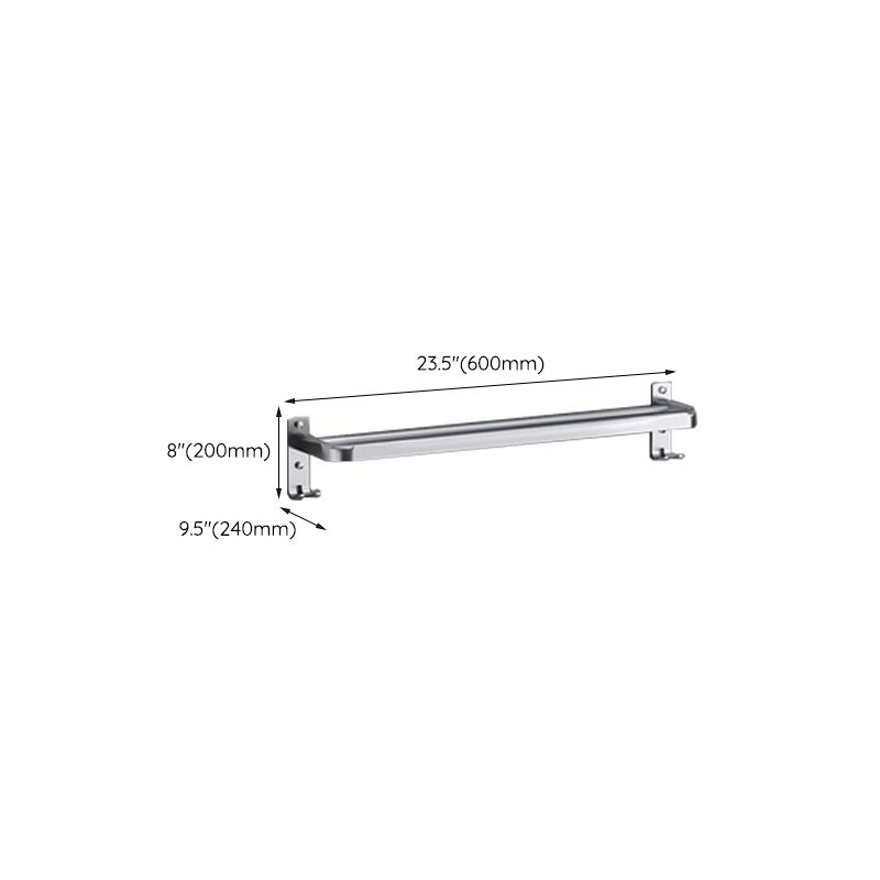 Lisslune | Polished Chrome Modern Bathroom Accessory Set in Stainless Steel with Bath Shelf/Towel Rail