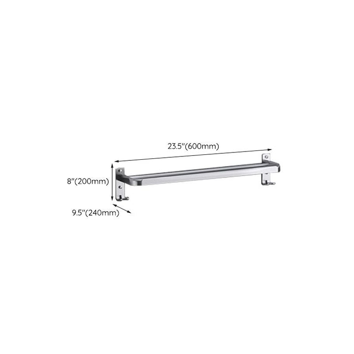 Lisslune | Polished Chrome Modern Bathroom Accessory Set in Stainless Steel with Bath Shelf/Towel Rail