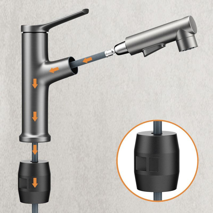 Lisslune | Modern Sink Faucet Solid Color Metal Sink Bathroom Faucet