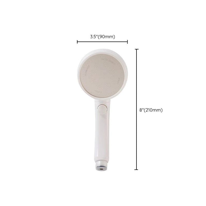 Lisslune | Plastic Handheld Showerhead White Standard Spray Round Wall-mounted Swivel Showerhead