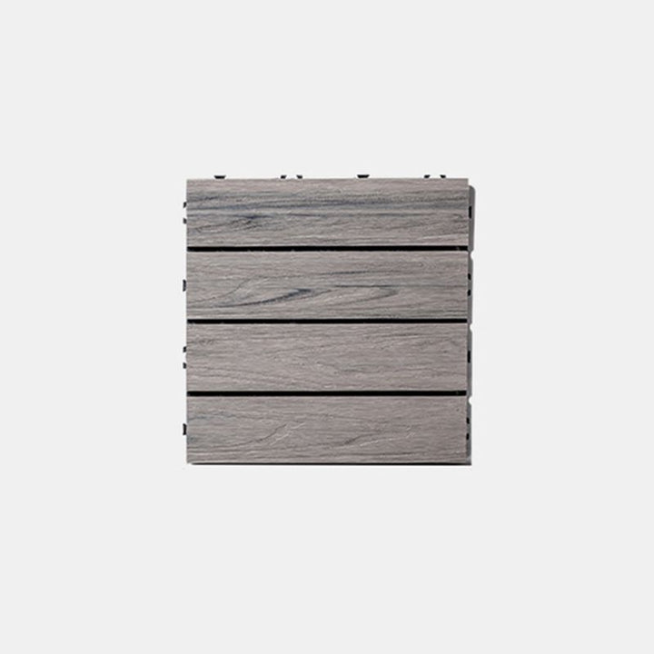 Lisslune | Square Patio Tiles Interlocking Striped Pattern Deck Board